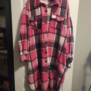 Plaid Pattern Long Length Jacket
